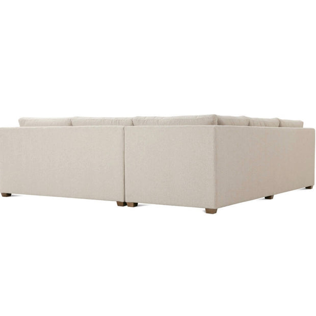 Rowe Furniture Sylvie Sand Boucle Bench Seat Sectional Sofa ~ Express Collection