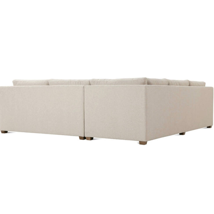 Rowe Furniture Sylvie Sand Boucle Bench Seat Sectional Sofa ~ Express Collection