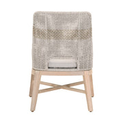 Essentials For Living Tapestry Outdoor Dining Chair ~ Taupe & White Flat Rope, Taupe Stripe, Performance Pumice, Gray Teak