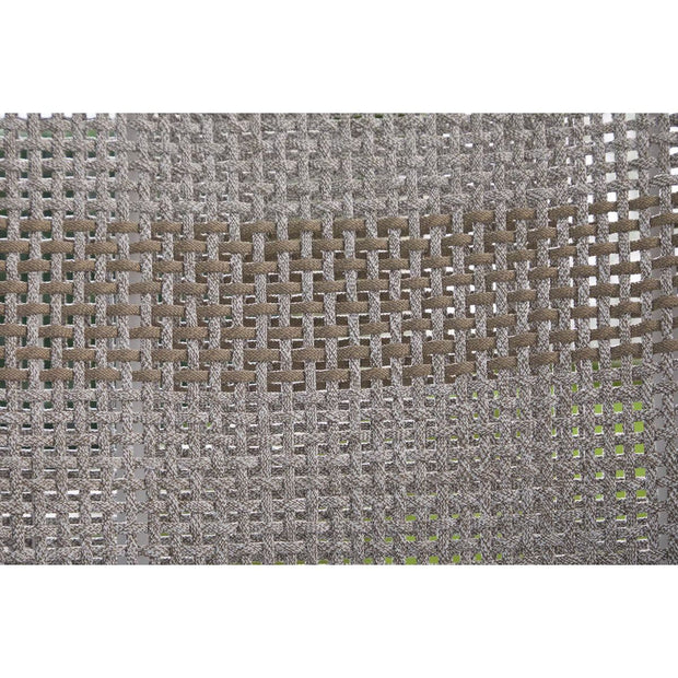 Essentials For Living Tapestry Outdoor Dining Chair ~ Taupe & White Flat Rope, Taupe Stripe, Performance Pumice, Gray Teak