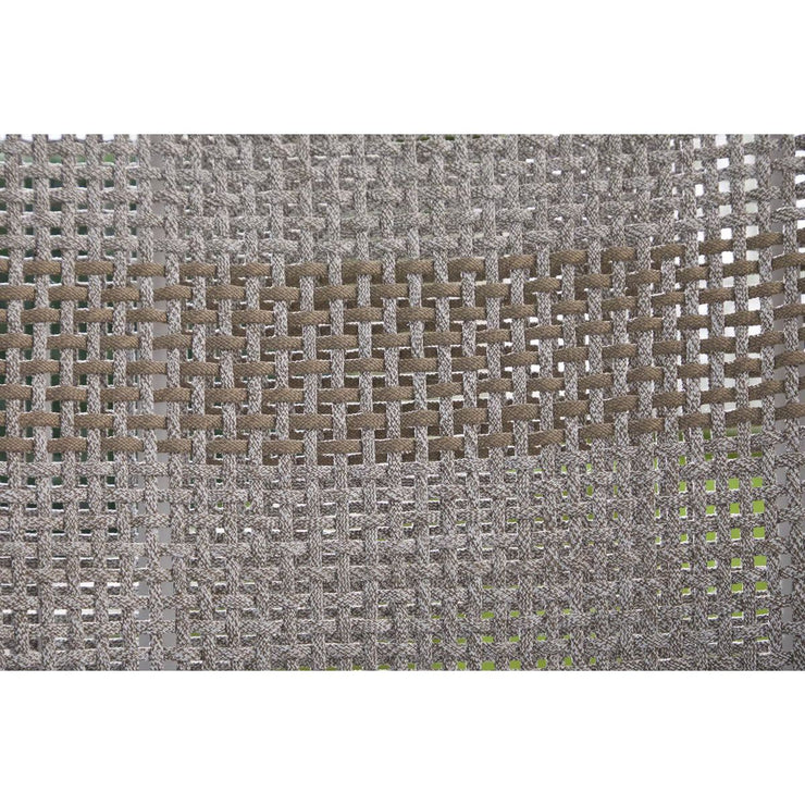 Essentials For Living Tapestry Outdoor Dining Chair ~ Taupe & White Flat Rope, Taupe Stripe, Performance Pumice, Gray Teak