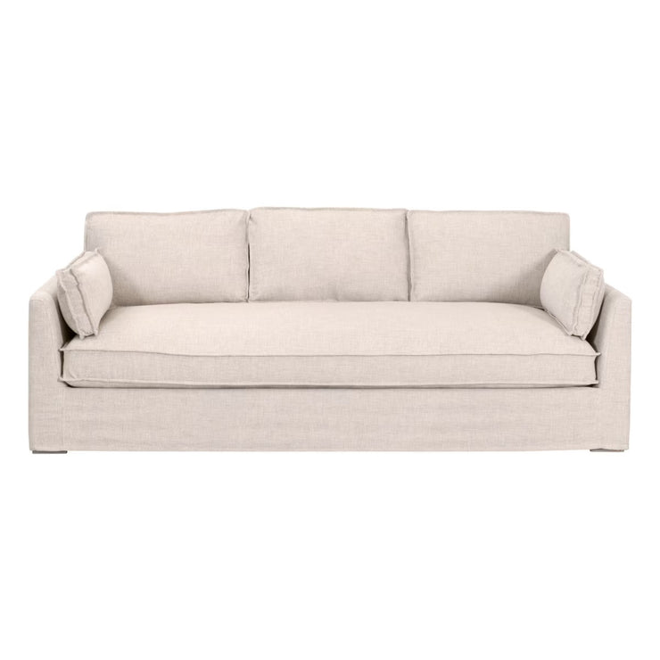 Essentials For Living Thea Outdoor 90” Taper Arm Slipcover Sofa ~ Performance Allerton-Twine