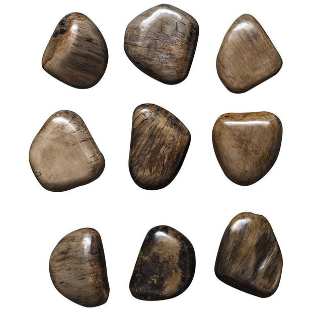 Uttermost Pebbles Set of 9 Walnut Brown Finish Spalted Tamarind Wood Wall Art Decor