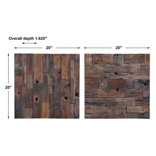 Uttermost Astern Set of 2 Reclaimed Wood Wall Panels