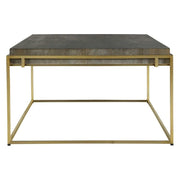 Uttermost Surround Acacia Walnut Stain with Gray Glaze Top Brushed Brass Coffee Table