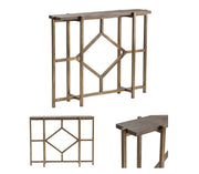 Crestview Collection Diamond Wood Modern Console Table With Gold Iron Base