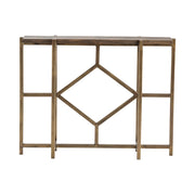 Crestview Collection Diamond Wood Modern Console Table With Gold Iron Base