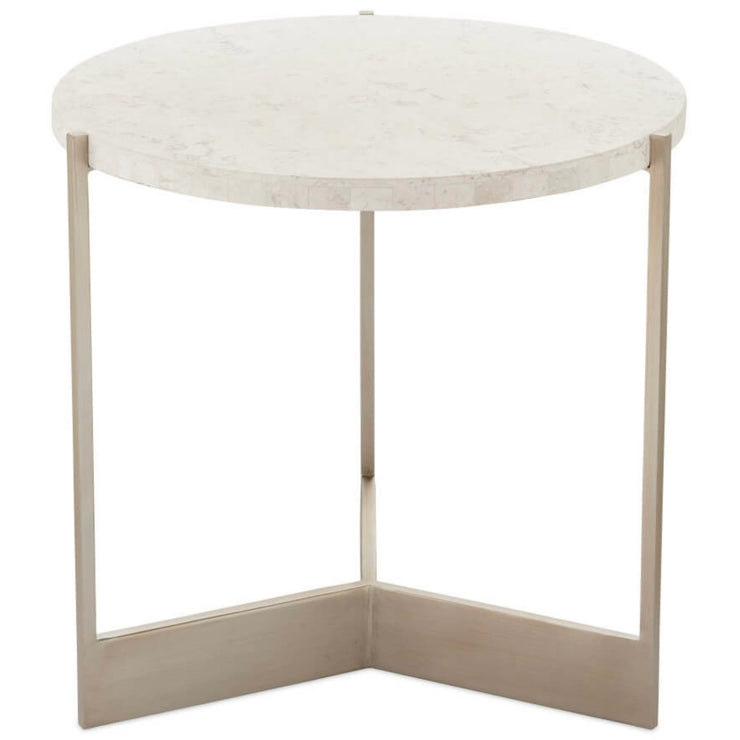 Rowe Furniture Reverie Travertine Stone Round End Table