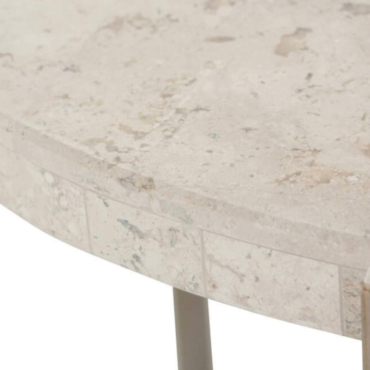 Rowe Furniture Reverie Travertine Stone Round End Table