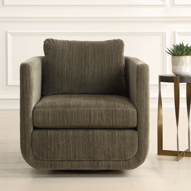 Uttermost Abound Herb Textured Chenille Swivel Chair
