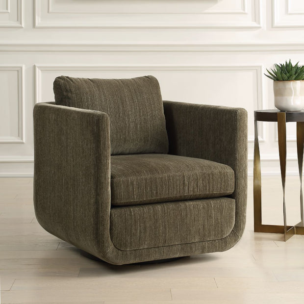 Uttermost Abound Herb Textured Chenille Swivel Chair