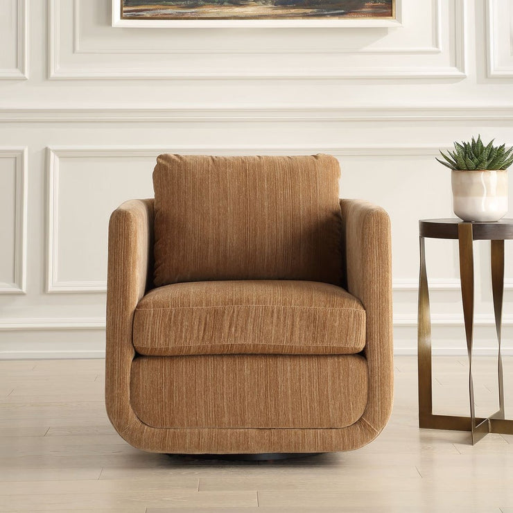 Uttermost Abound Ginger Textured Chenille Swivel Chair