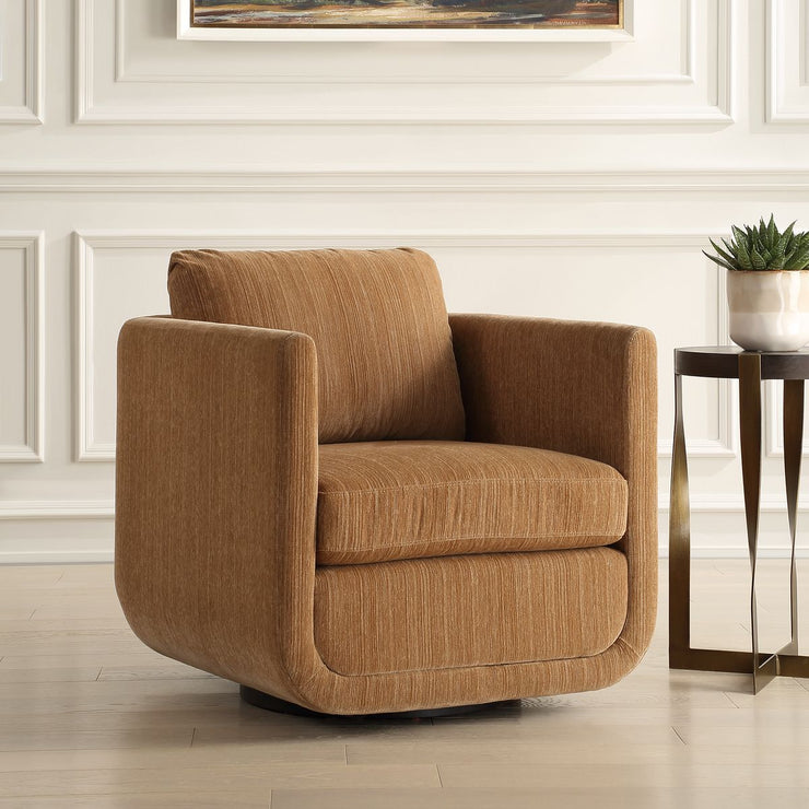 Uttermost Abound Ginger Textured Chenille Swivel Chair