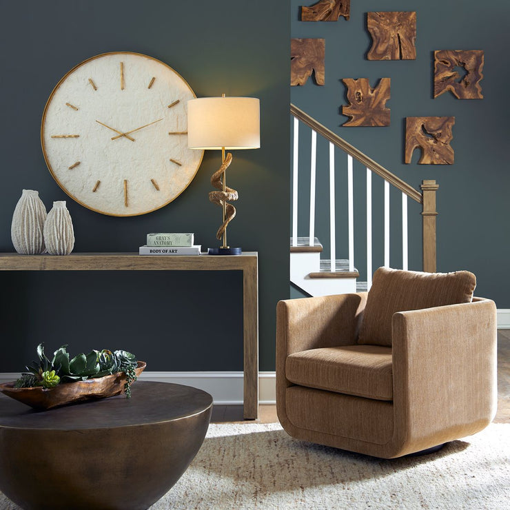 Uttermost Abound Ginger Textured Chenille Swivel Chair
