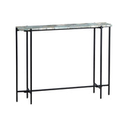 Crestview Collection Dublin Quartz Console Table with Black Iron Base