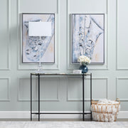 Crestview Collection Dublin Quartz Console Table with Black Iron Base