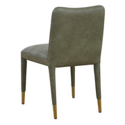 Uttermost Conifer Pine Green Distressed Faux Leather  Modern Dining Chairs Set of 2