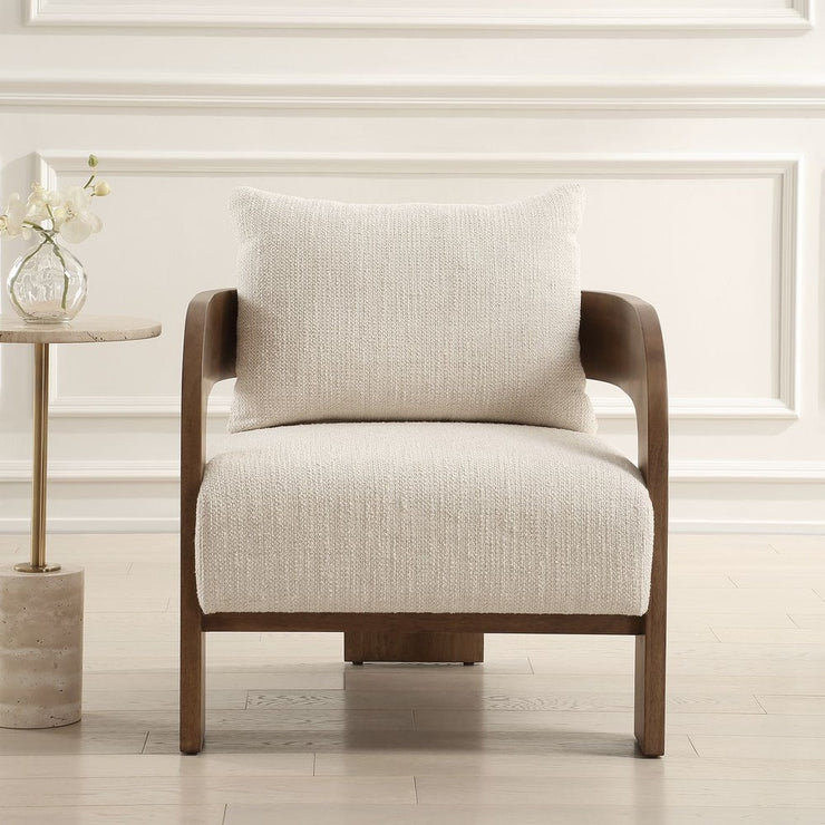 Uttermost Rowan Textured Ivory Boucle Accent Chair
