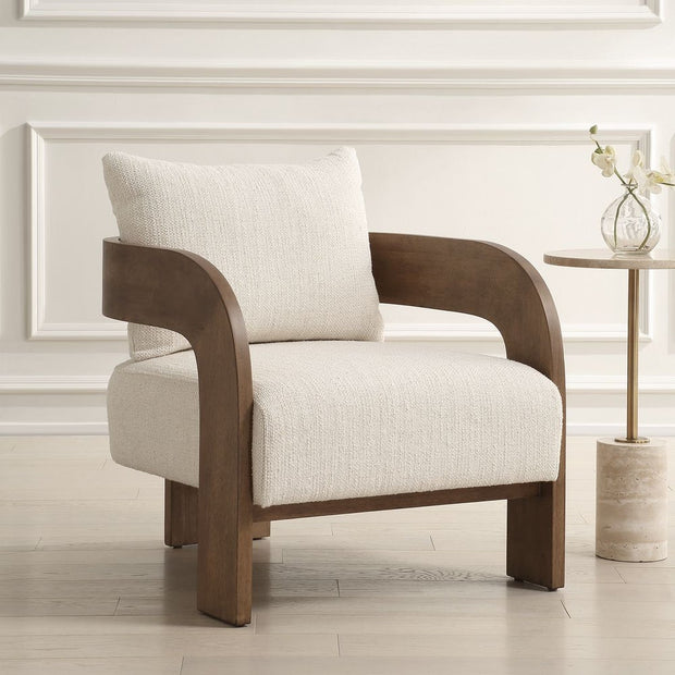 Uttermost Rowan Textured Ivory Boucle Accent Chair