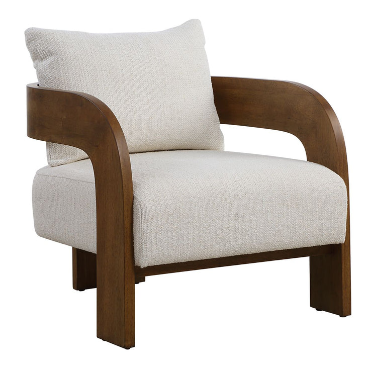 Uttermost Rowan Textured Ivory Boucle Accent Chair