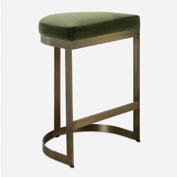 Uttermost Ivanna Moss Green With Brass Frame Counter Stools