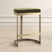 Uttermost Ivanna Moss Green With Brass Frame Counter Stools