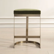 Uttermost Ivanna Moss Green With Brass Frame Counter Stools