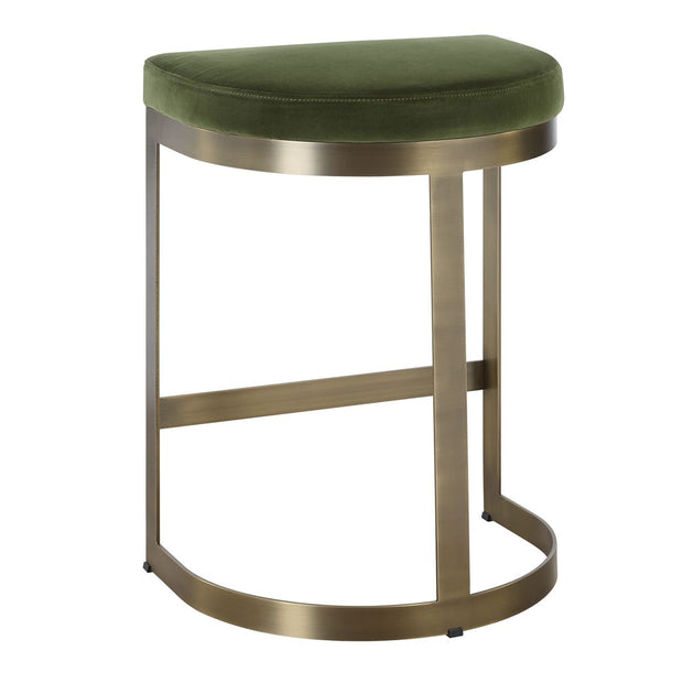 Uttermost Ivanna Moss Green With Brass Frame Counter Stools