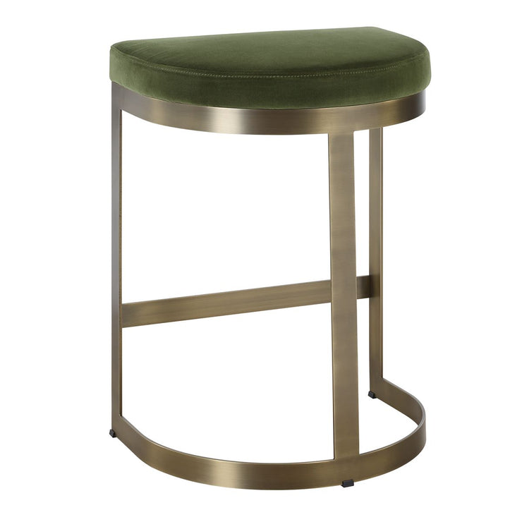 Uttermost Ivanna Moss Green With Brass Frame Counter Stools