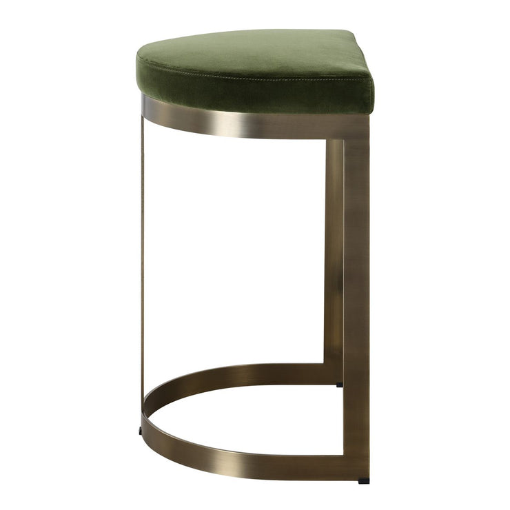 Uttermost Ivanna Moss Green With Brass Frame Counter Stools