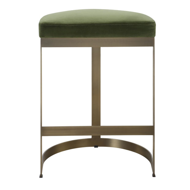 Uttermost Ivanna Moss Green With Brass Frame Counter Stools