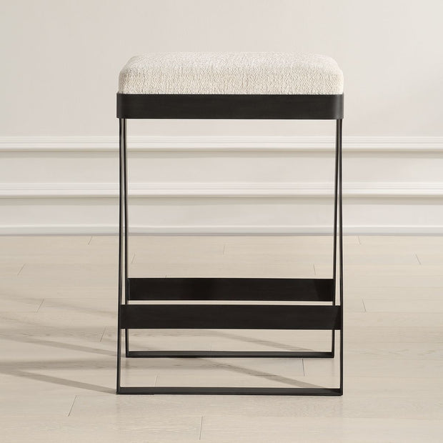 Uttermost Hover Ivory Chenille Boucle Counter Stools