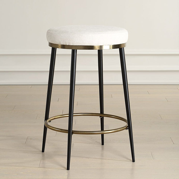 Uttermost Ensemble Cream Chenille Counter Stool