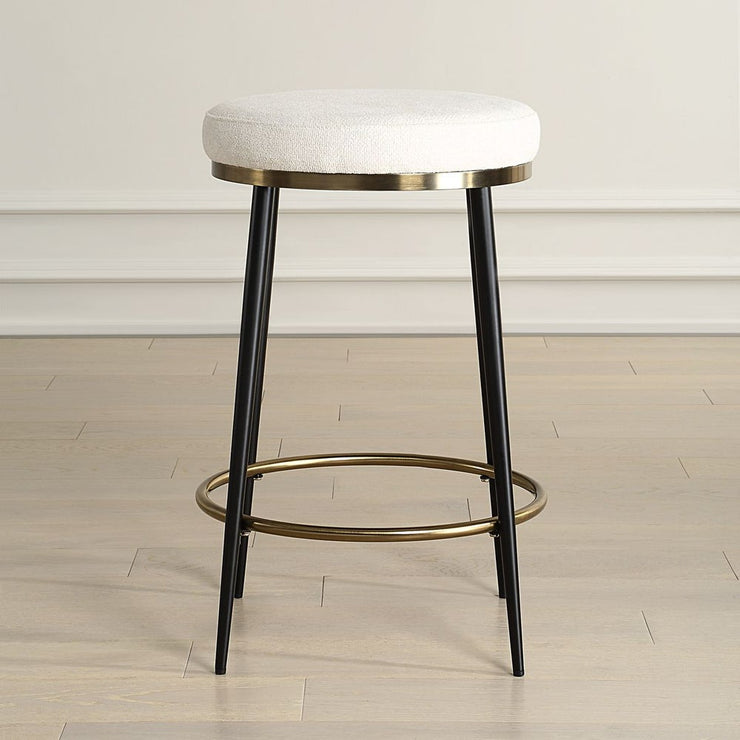 Uttermost Ensemble Cream Chenille Counter Stool