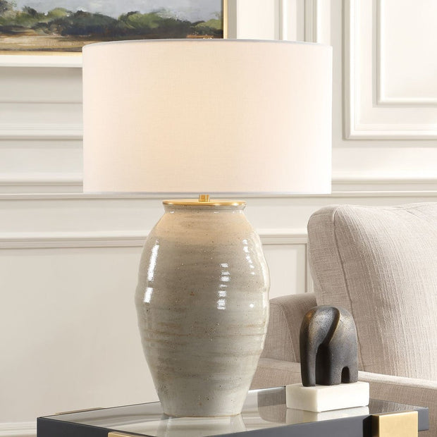Uttermost Amos Rustic Blue Glaze Table Lamp