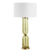 Uttermost Mirah Transparent Olive Glass & Brass-Plated Details Table Lamp