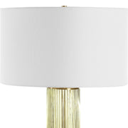 Uttermost Mirah Transparent Olive Glass & Brass-Plated Details Table Lamp