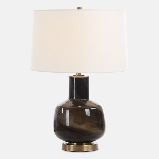 Uttermost Buchanan Smokey Charcoal Glass Table Lamp