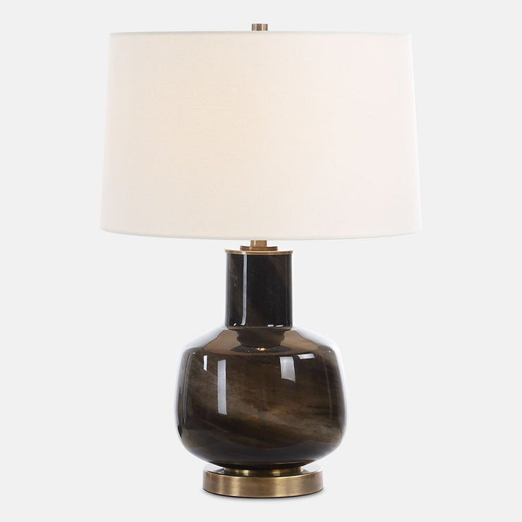Uttermost Buchanan Smokey Charcoal Glass Table Lamp