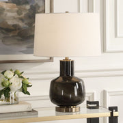 Uttermost Buchanan Smokey Charcoal Glass Table Lamp