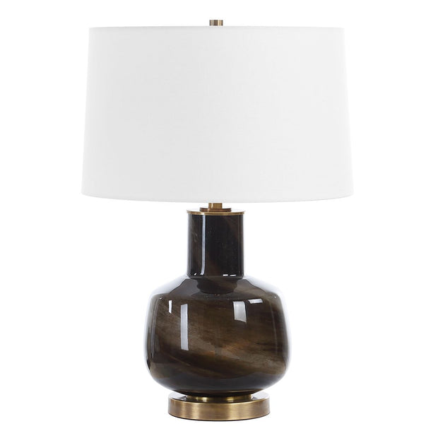 Uttermost Buchanan Smokey Charcoal Glass Table Lamp