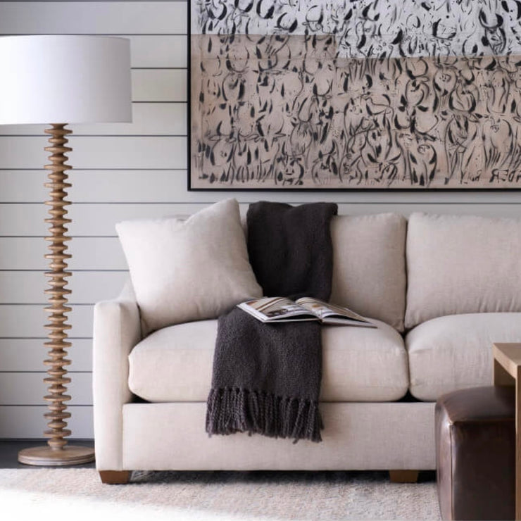 Rowe Furniture Bradford Neutral Performance Fabric 88” Sofa ~ Express Collection