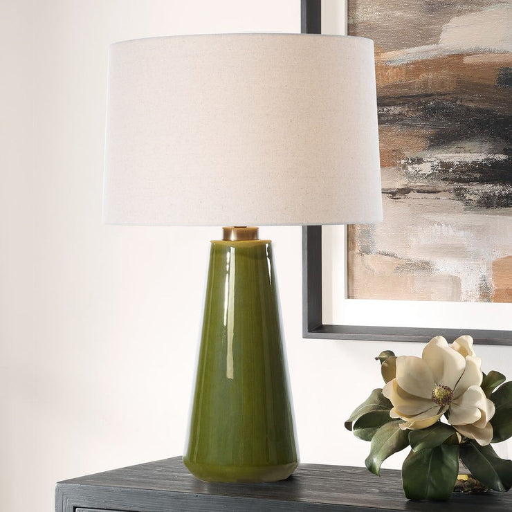 Uttermost Kelley Ceramic Moss Green Table Lamp