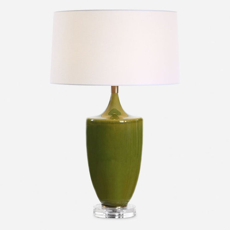 Uttermost Adela Crackled Moss Green Table Lamp