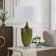Uttermost Adela Crackled Moss Green Table Lamp