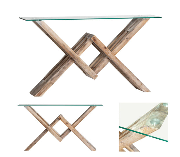Crestview Collection Hanson Acacia Wood Console Table