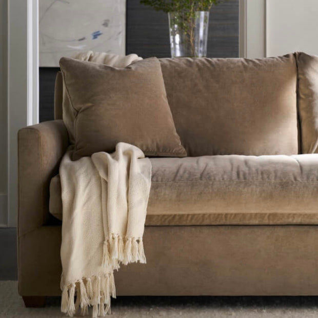 Rowe Furniture Lilah Fawn Brushed Velvet 89” Sofa ~ Express Collection