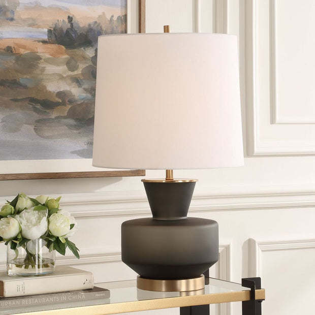 Uttermost Trentino Frosted Black Table Lamp