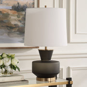 Uttermost Trentino Frosted Black Table Lamp