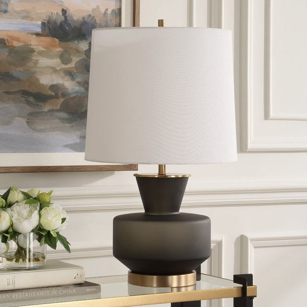 Uttermost Trentino Frosted Black Table Lamp